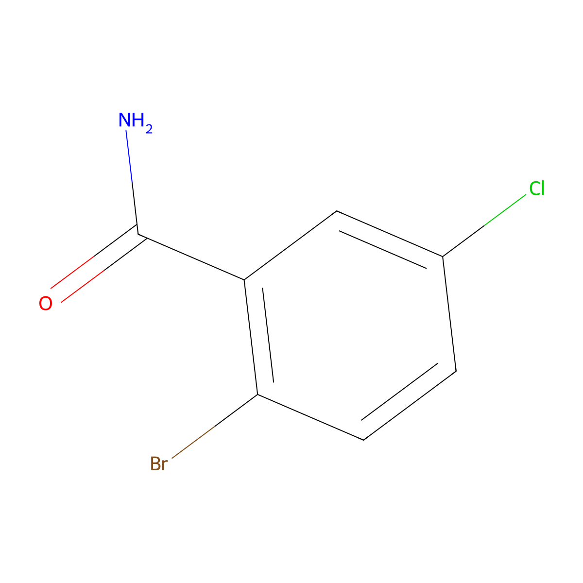 2-Bromo-5-chlorobenzamide molecular structure, CAS 131002-02-3