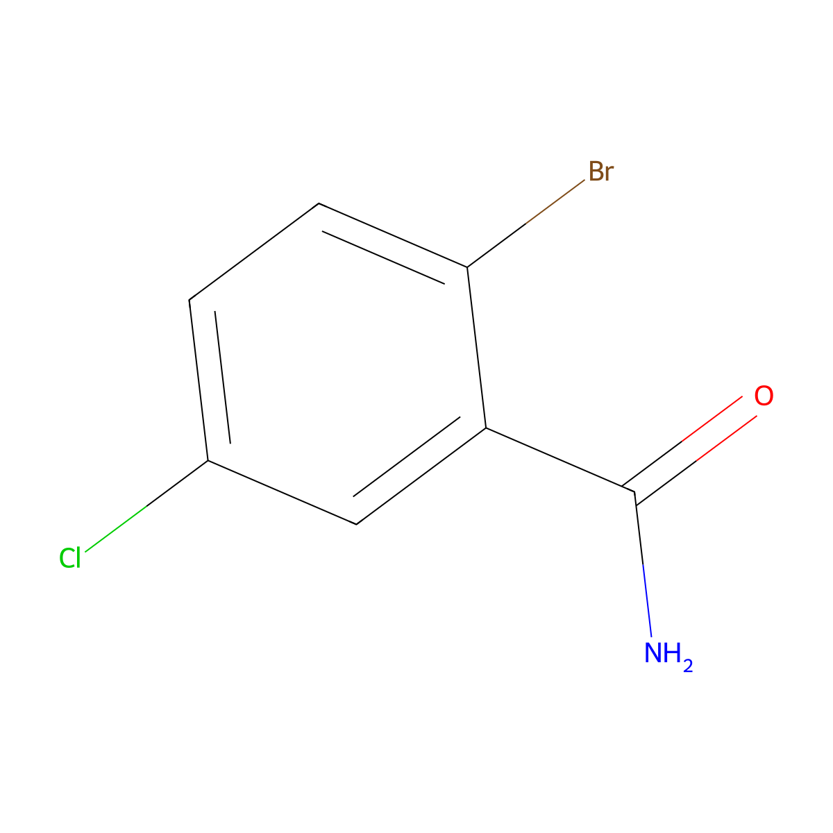 2-Bromo-5-chlorobenzamide molecular structure, CAS 131002-02-3