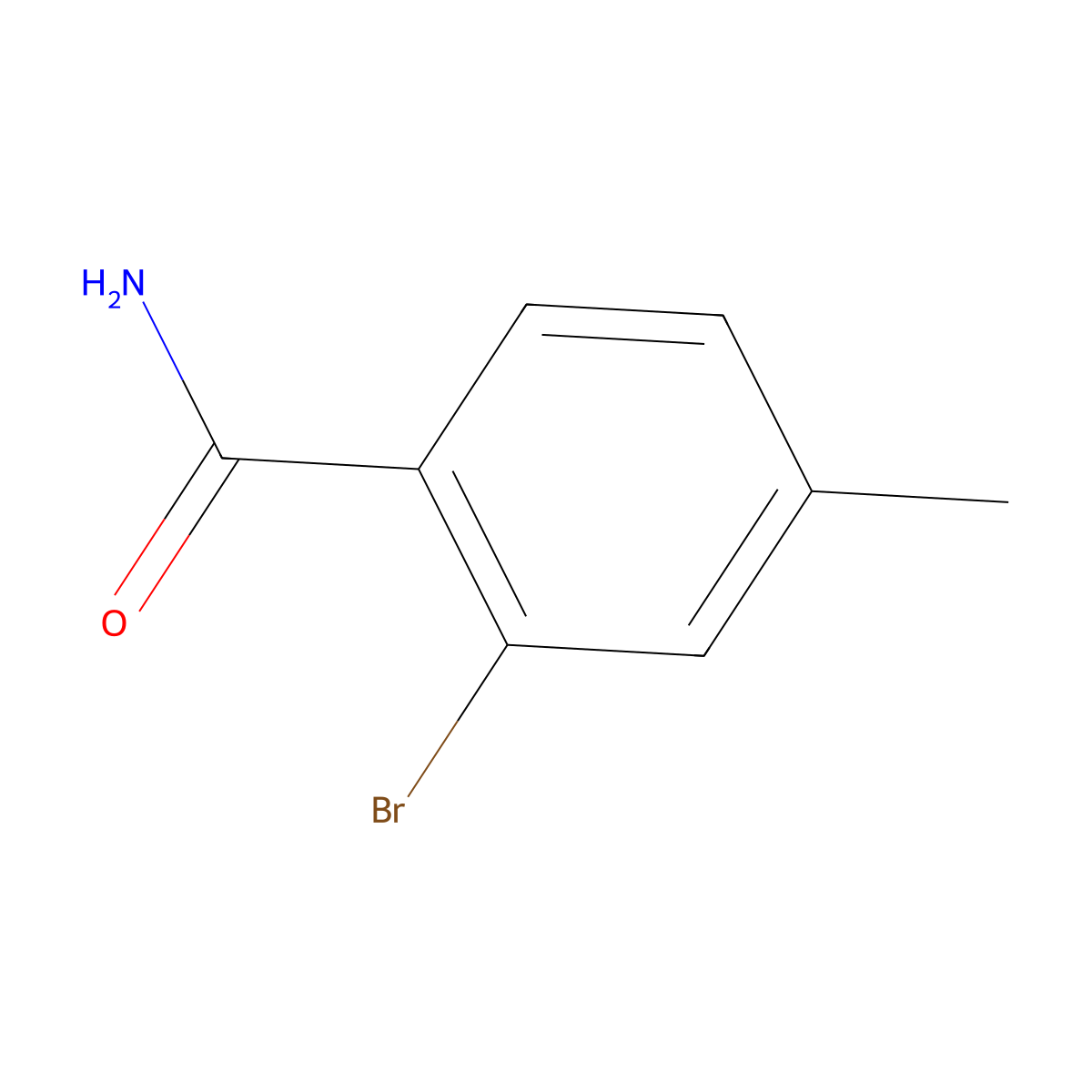 2-Bromo-4-methylbenzamide molecular structure, CAS 131002-03-4