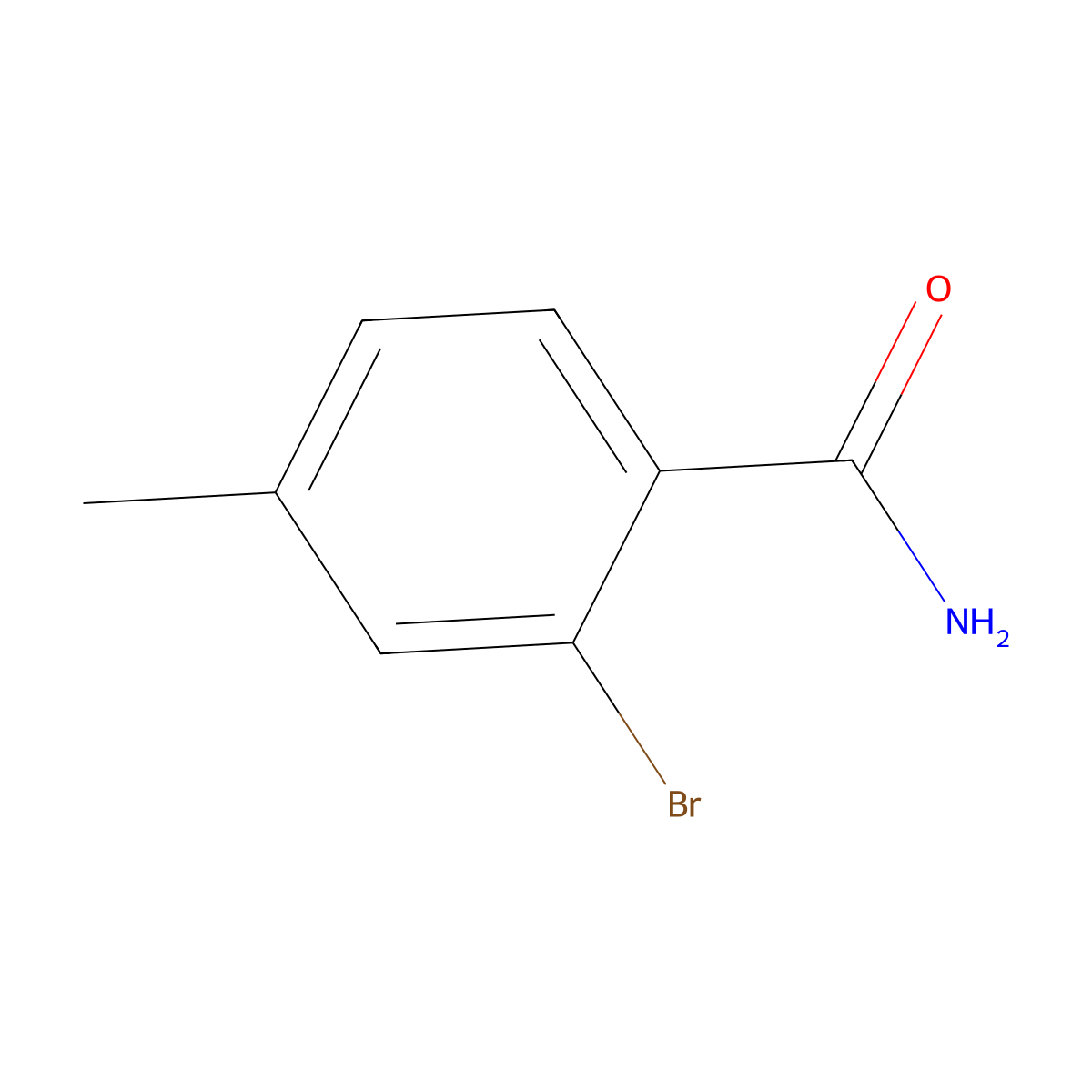 2-Bromo-4-methylbenzamide molecular structure, CAS 131002-03-4