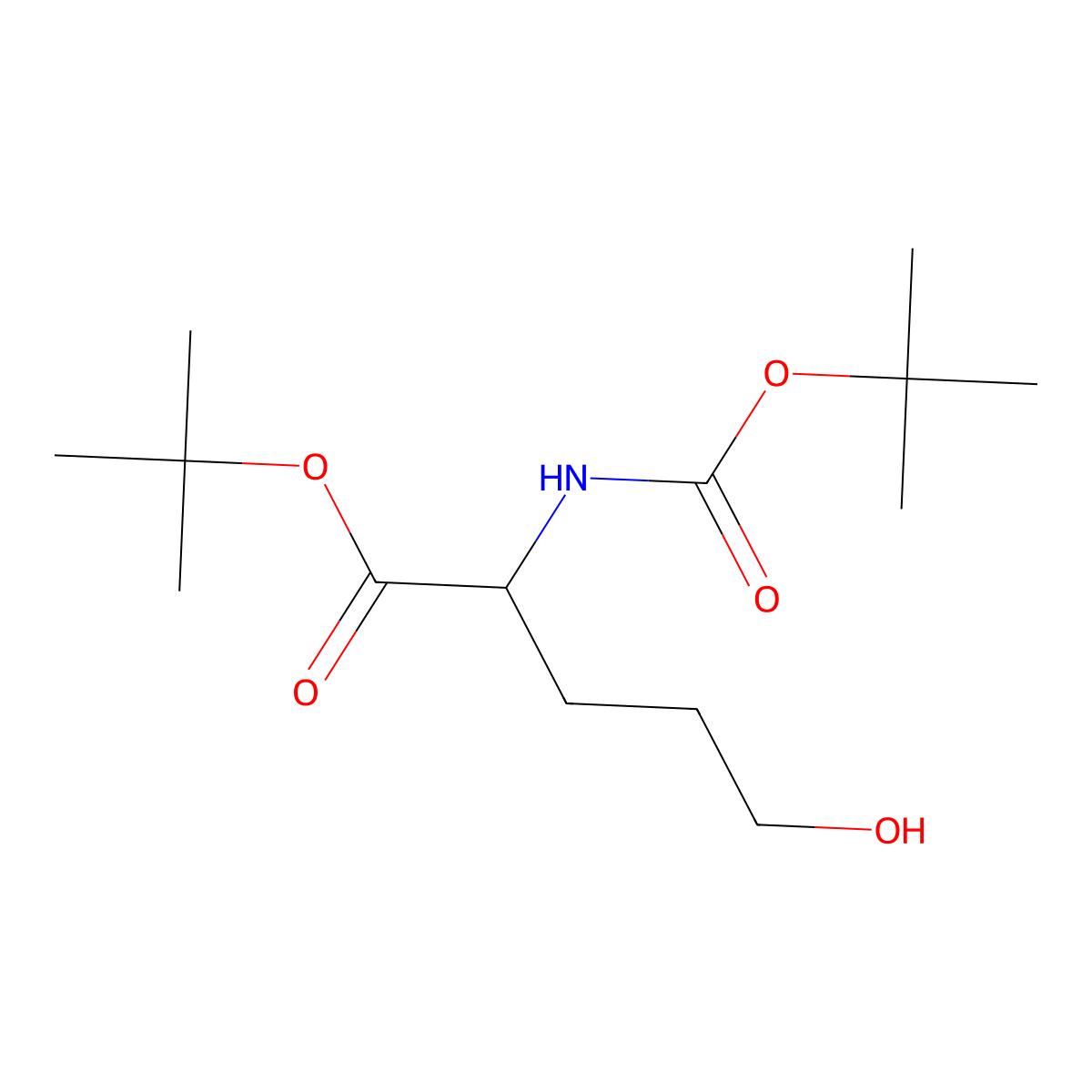 N-Boc-5-hydroxy-DL-norvaline tert-butyl ester molecular structure, CAS 1310037-46-7