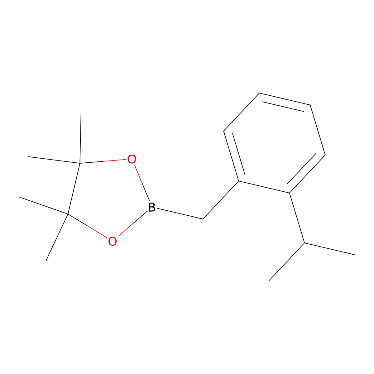 2-(2-Isopropylbenzyl)-4,4,5,5-tetramethyl-1,3,2-dioxaborolane molecular structure, CAS 1310048-97-5
