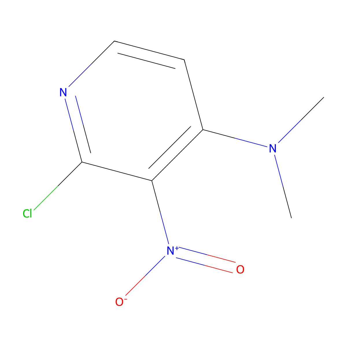 2-chloro-N,N-dimethyl-3-nitropyridin-4-amine molecular structure, CAS 1310077-70-3