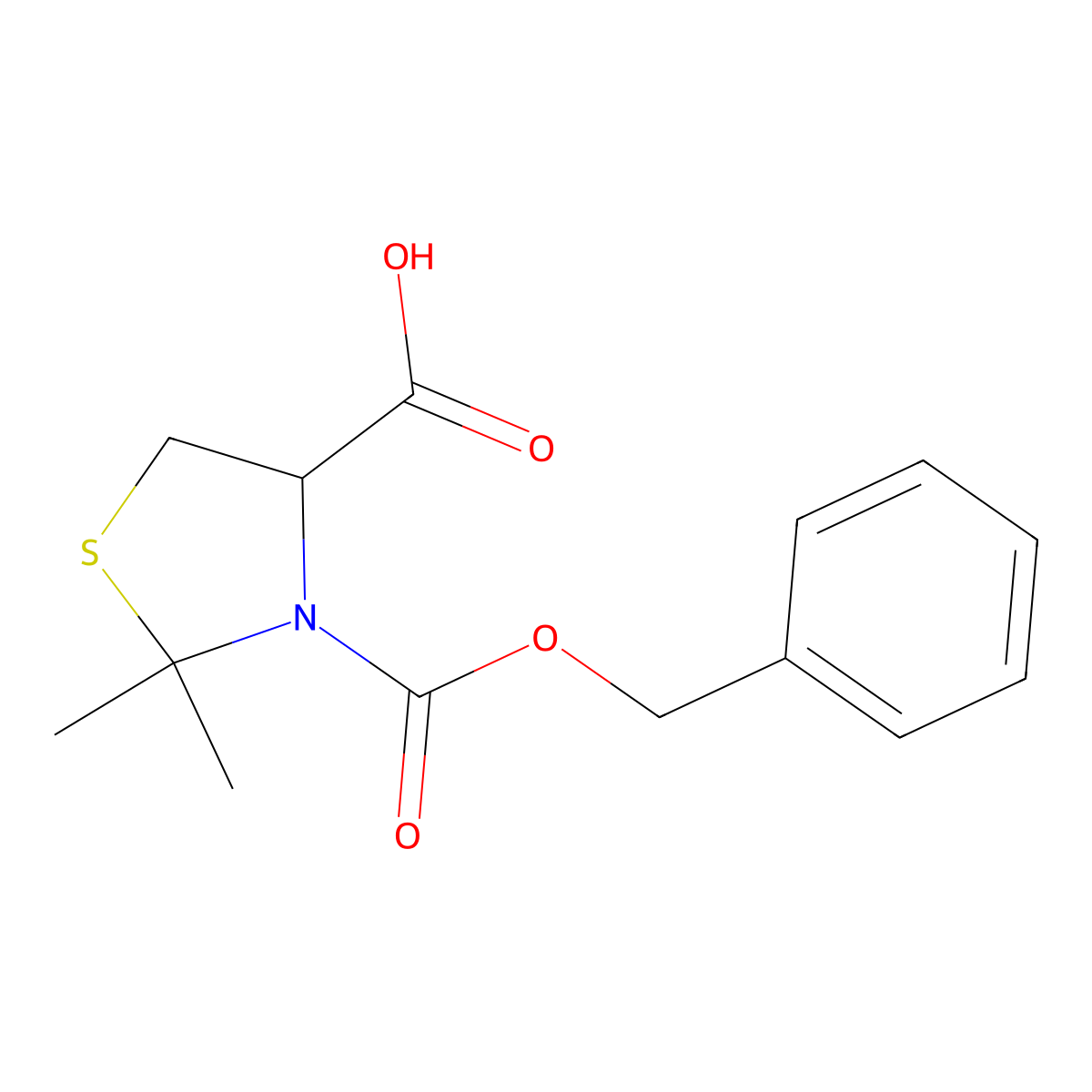 3-[(Benzyloxy)carbonyl]-2,2-dimethyl-1,3-thiazolidine-4-carboxylic acid molecular structure, CAS 1310079-22-1