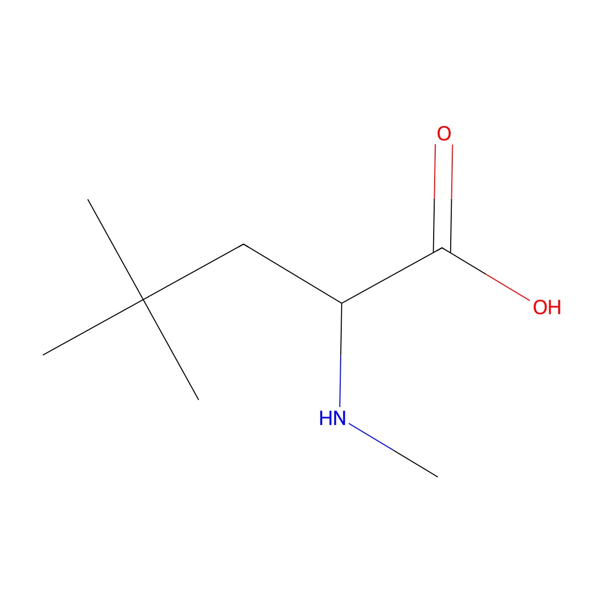 4,4-Dimethyl-2-(methylamino)pentanoic acid molecular structure, CAS 1310079-62-9