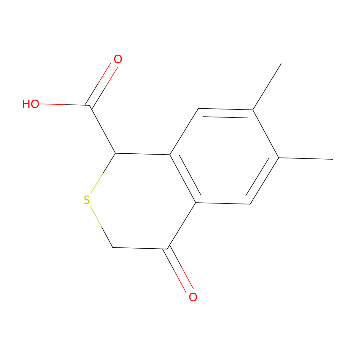 1H-2-Benzothiopyran-1-carboxylicacid, 3,4-dihydro-6,7-dimethyl-4-oxo- molecular structure, CAS 131008-23-6