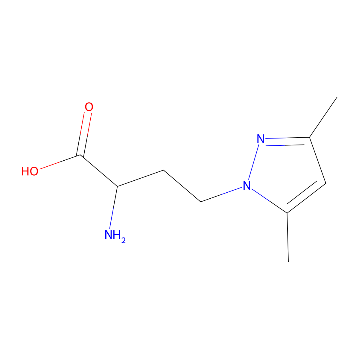 2-Amino-4-(3,5-dimethyl-1h-pyrazol-1-yl)butanoic acid molecular structure, CAS 1310080-51-3