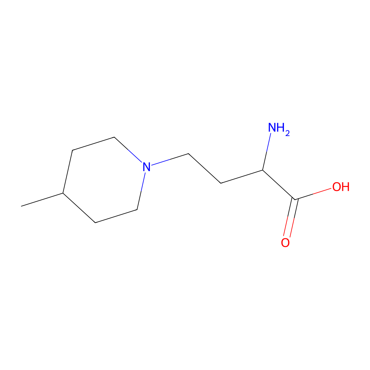 2-Amino-4-(4-methylpiperidin-1-yl)butanoic acid molecular structure, CAS 1310080-70-6