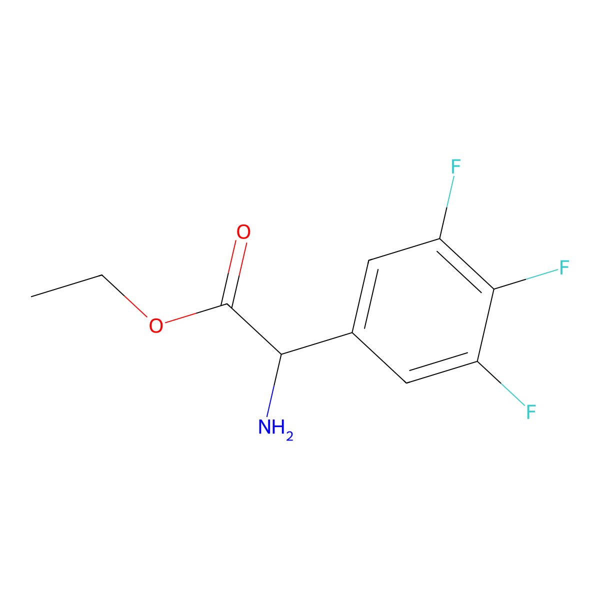 Ethyl 2-amino-2-(3,4,5-trifluorophenyl)acetate molecular structure, CAS 1310080-77-3