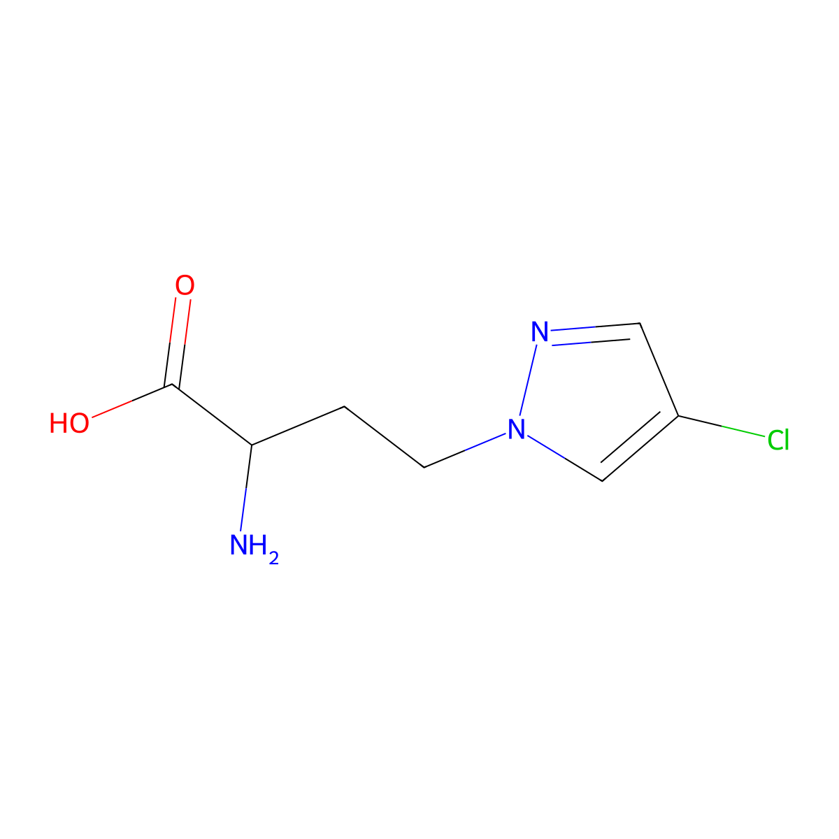 2-Amino-4-(4-chloro-1h-pyrazol-1-yl)butanoic acid molecular structure, CAS 1310081-95-8
