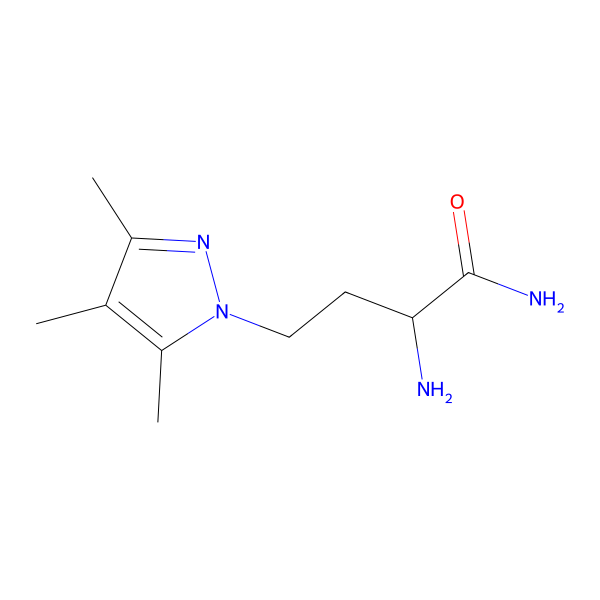 2-Amino-4-(3,4,5-trimethyl-1h-pyrazol-1-yl)butanamide molecular structure, CAS 1310081-97-0