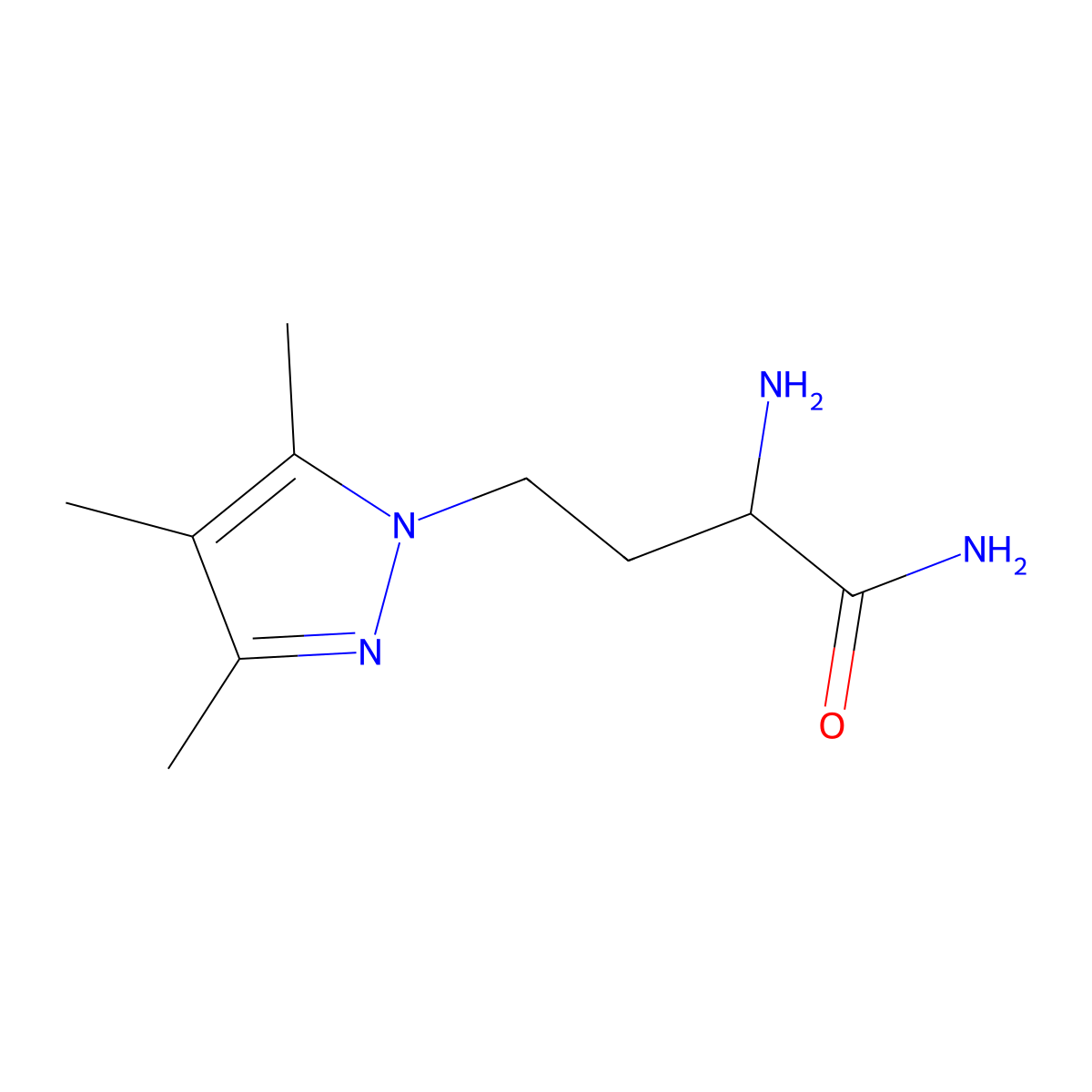 2-Amino-4-(3,4,5-trimethyl-1h-pyrazol-1-yl)butanamide molecular structure, CAS 1310081-97-0