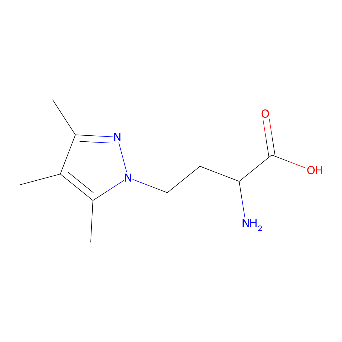 2-amino-4-(trimethyl-1H-pyrazol-1-yl)butanoic acid molecular structure, CAS 1310081-98-1