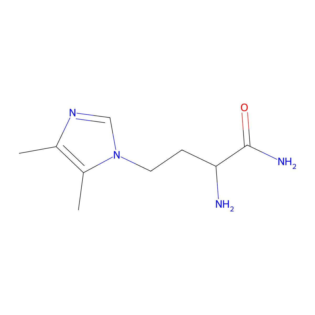 2-Amino-4-(4,5-dimethyl-1h-imidazol-1-yl)butanamide molecular structure, CAS 1310082-01-9