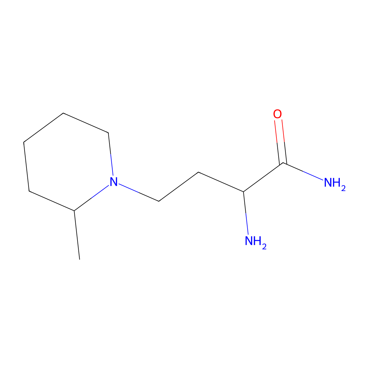 2-Amino-4-(2-methylpiperidin-1-yl)butanamide molecular structure, CAS 1310082-91-7