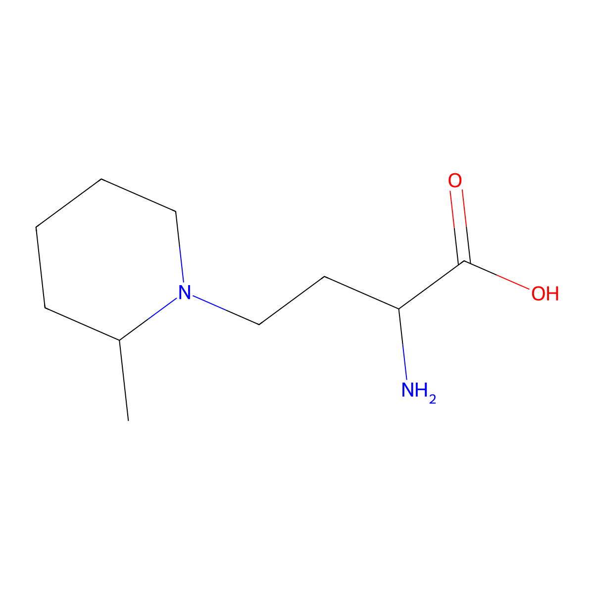 2-Amino-4-(2-methylpiperidin-1-yl)butanoic acid molecular structure, CAS 1310082-92-8
