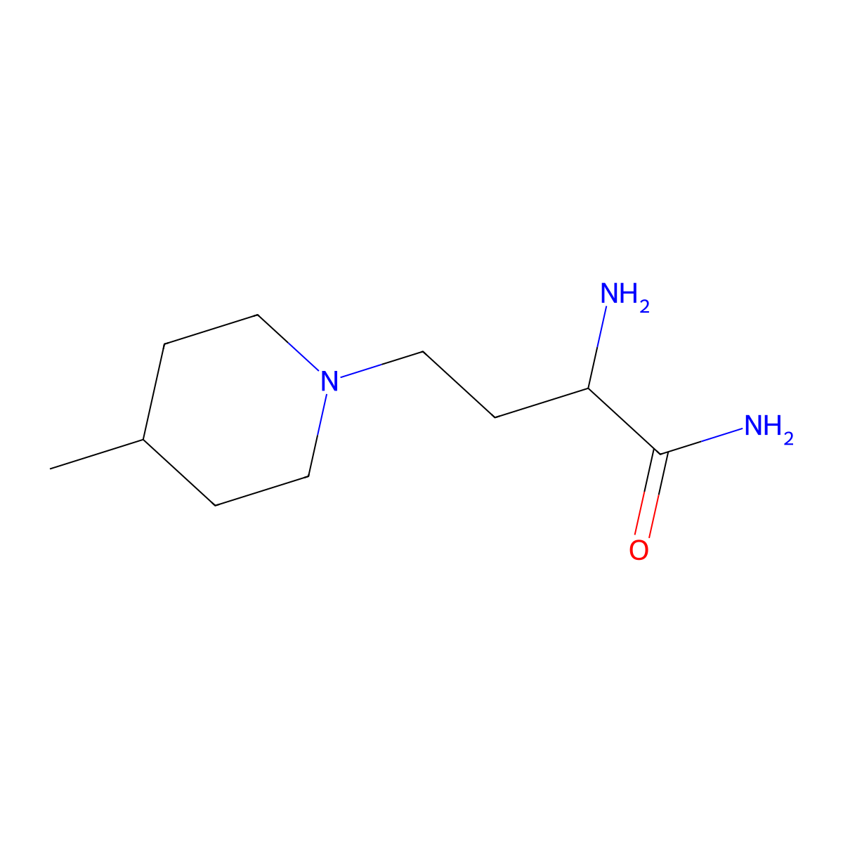 2-Amino-4-(4-methylpiperidin-1-yl)butanamide molecular structure, CAS 1310082-93-9
