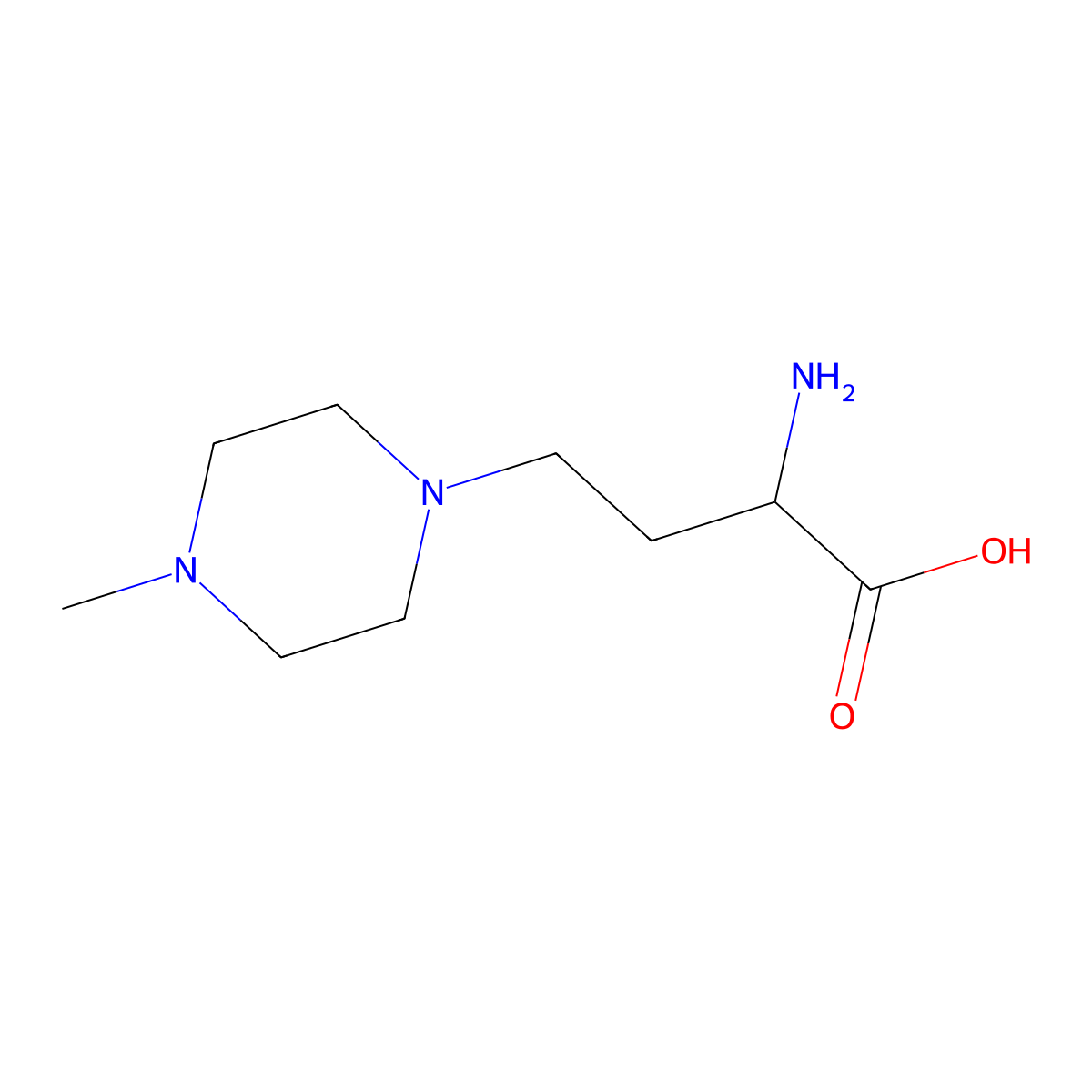 2-Amino-4-(4-methylpiperazin-1-yl)butanoic acid molecular structure, CAS 1310082-94-0