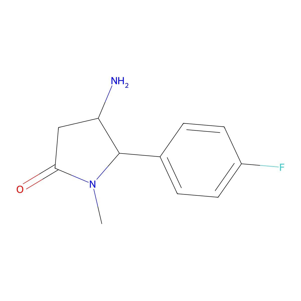 4-Amino-5-(4-fluorophenyl)-1-methylpyrrolidin-2-one molecular structure, CAS 1310084-50-4