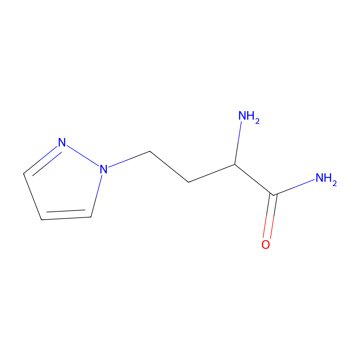 2-Amino-4-(1h-pyrazol-1-yl)butanamide molecular structure, CAS 1310084-81-1