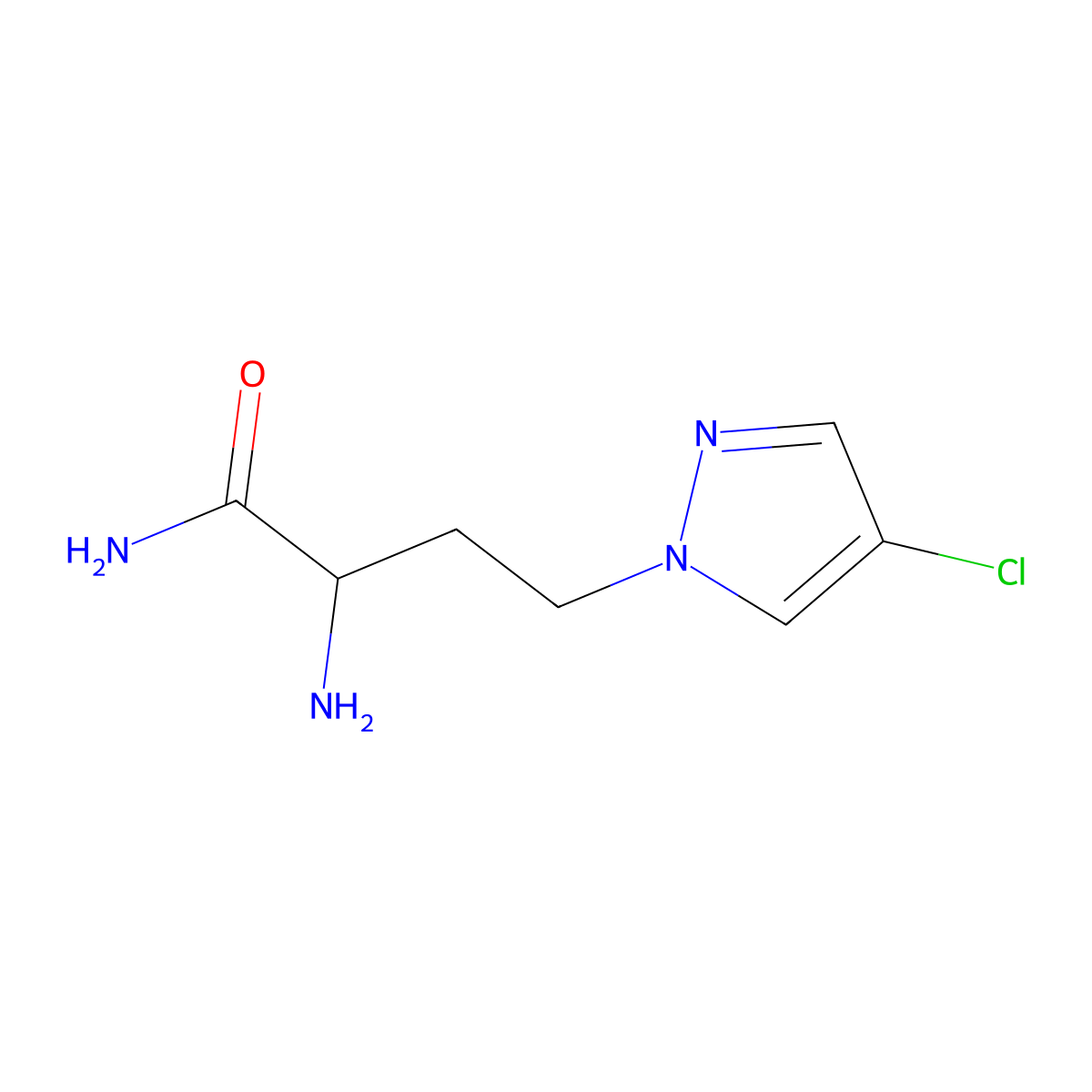 2-Amino-4-(4-chloro-1h-pyrazol-1-yl)butanamide molecular structure, CAS 1310085-00-7
