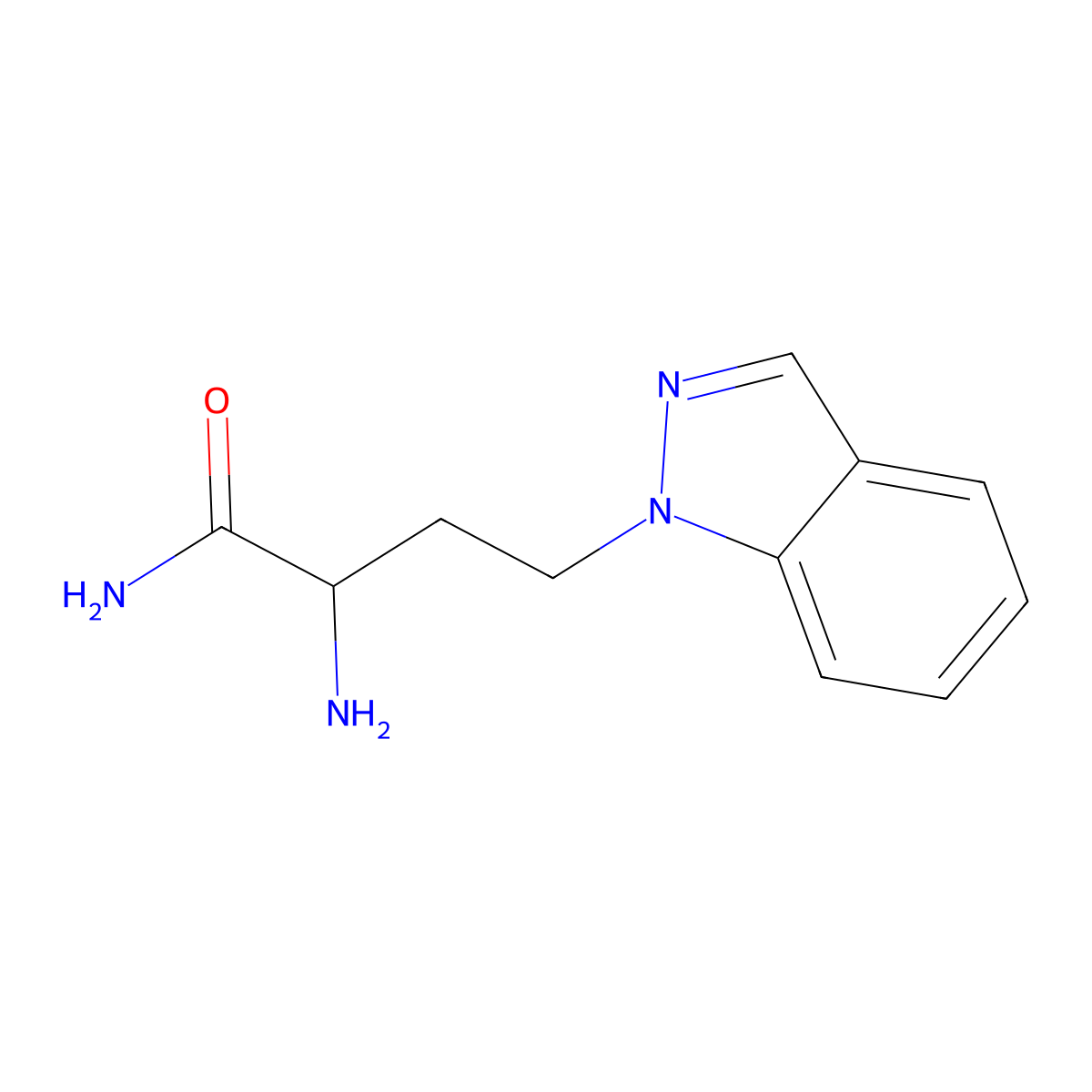 2-Amino-4-(1h-indazol-1-yl)butanamide molecular structure, CAS 1310085-01-8