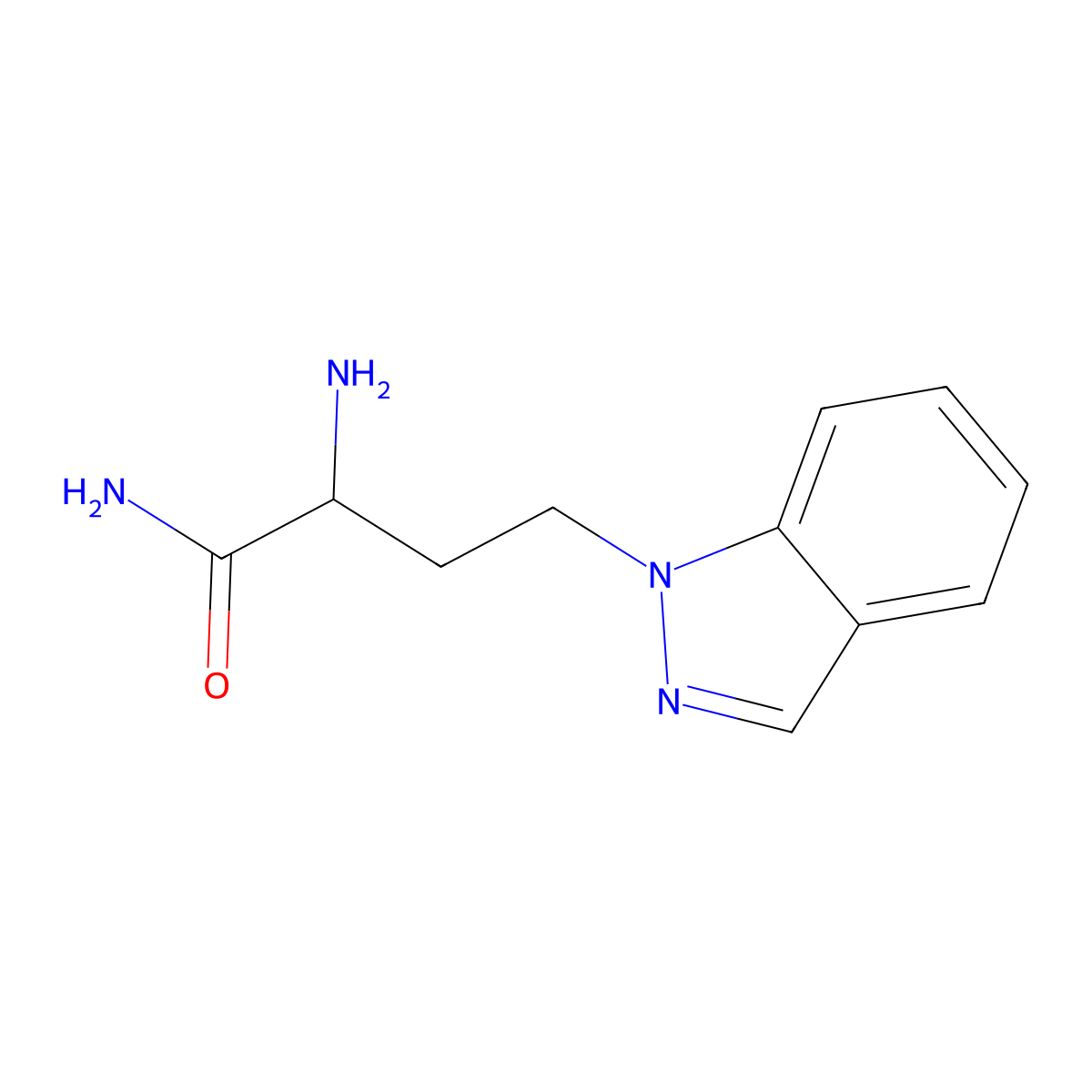 2-Amino-4-(1h-indazol-1-yl)butanamide molecular structure, CAS 1310085-01-8
