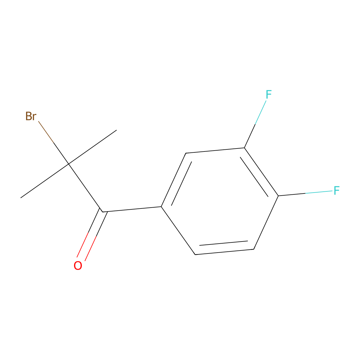 2-Bromo-1-(3,4-difluorophenyl)-2-methylpropan-1-one molecular structure, CAS 1310094-20-2