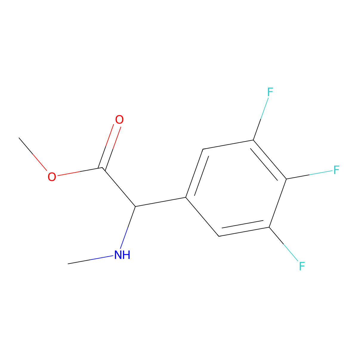 Methyl 2-(methylamino)-2-(3,4,5-trifluorophenyl)acetate molecular structure, CAS 1310095-75-0