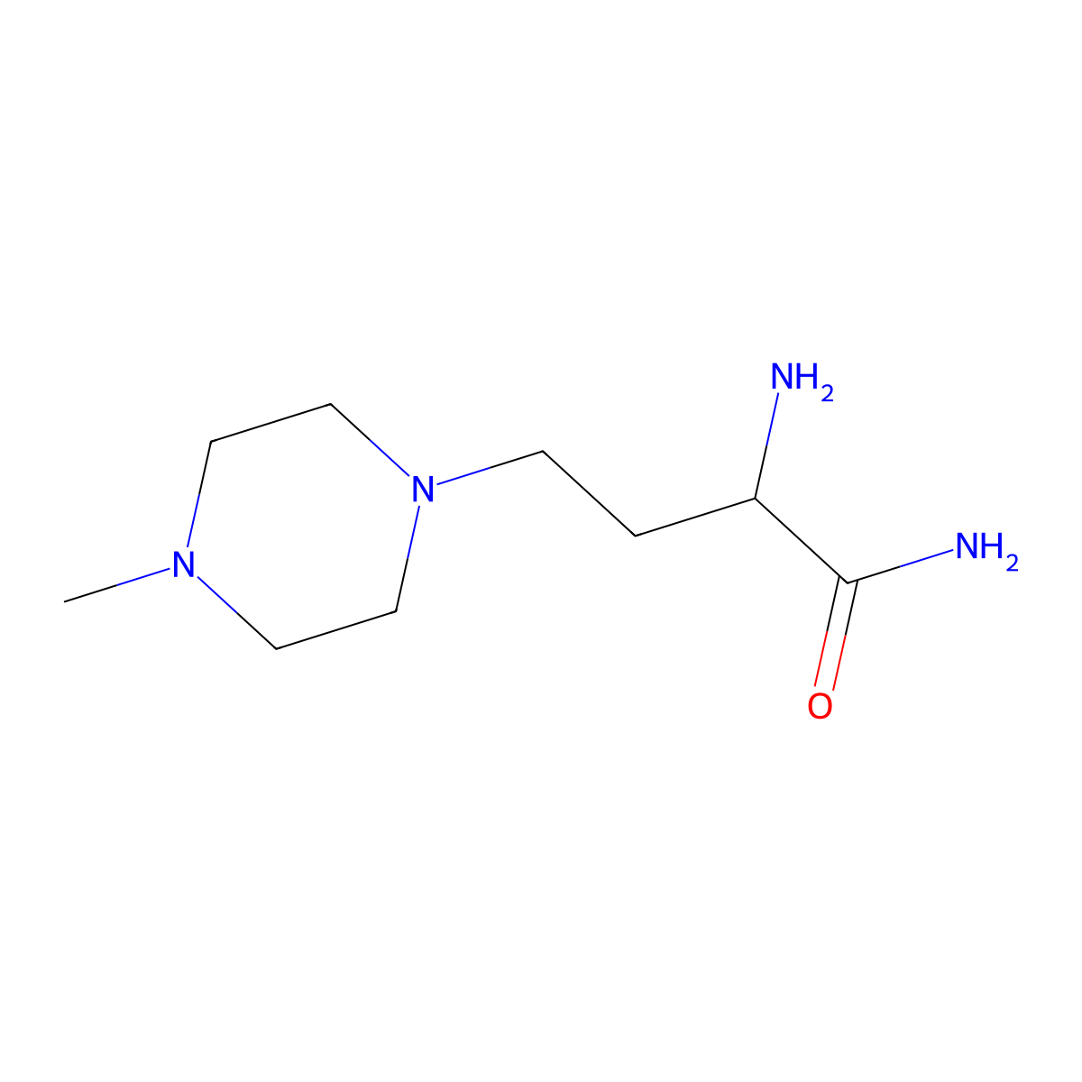 2-Amino-4-(4-methylpiperazin-1-yl)butanamide molecular structure, CAS 1310096-10-6