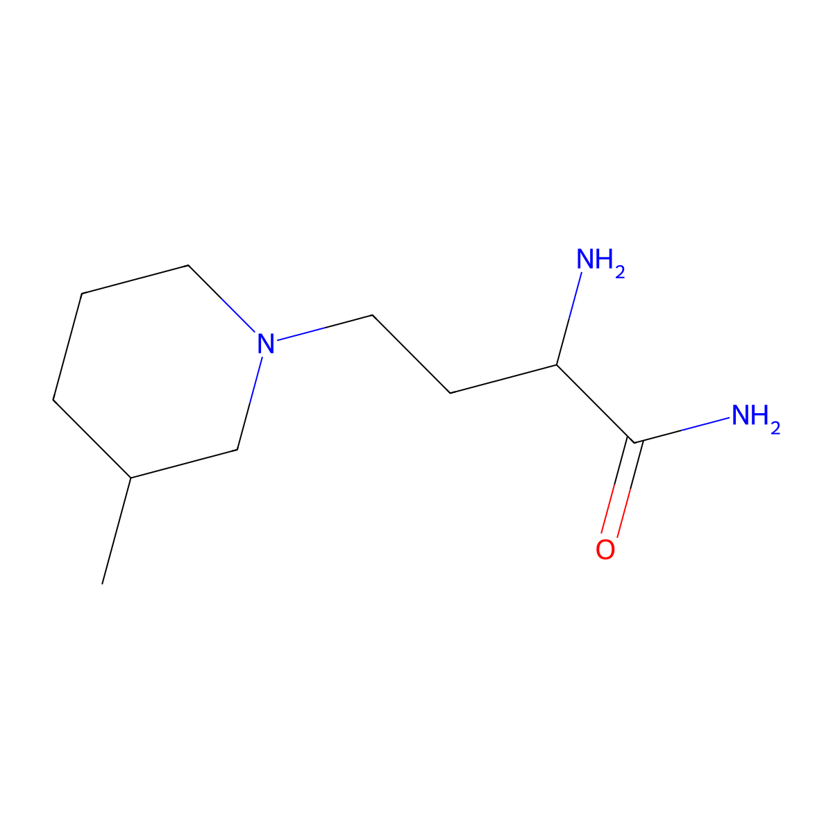 2-Amino-4-(3-methylpiperidin-1-yl)butanamide molecular structure, CAS 1310096-12-8
