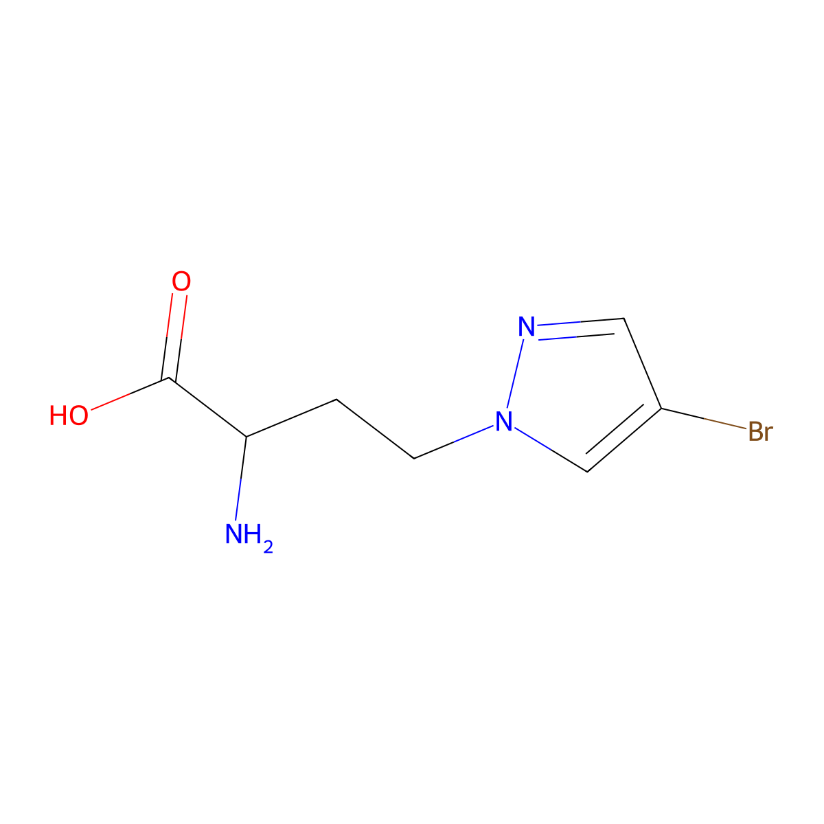 2-Amino-4-(4-bromo-1h-pyrazol-1-yl)butanoic acid molecular structure, CAS 1310096-48-0