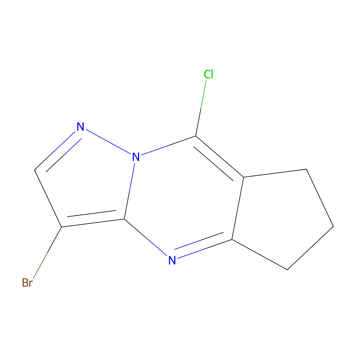 3-Bromo-8-chloro-6,7-dihydro-5H-cyclopenta[d]pyrazolo[1,5-a]pyrimidine molecular structure, CAS 1310097-29-0