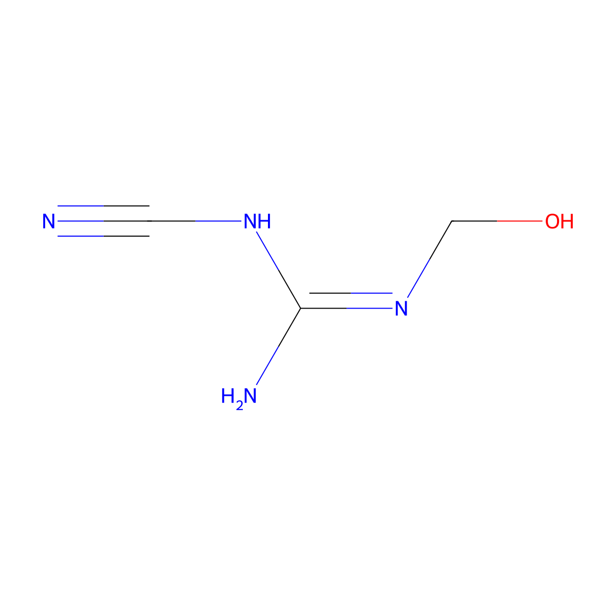 1-Cyano-2-(hydroxymethyl)guanidine molecular structure, CAS 13101-26-3