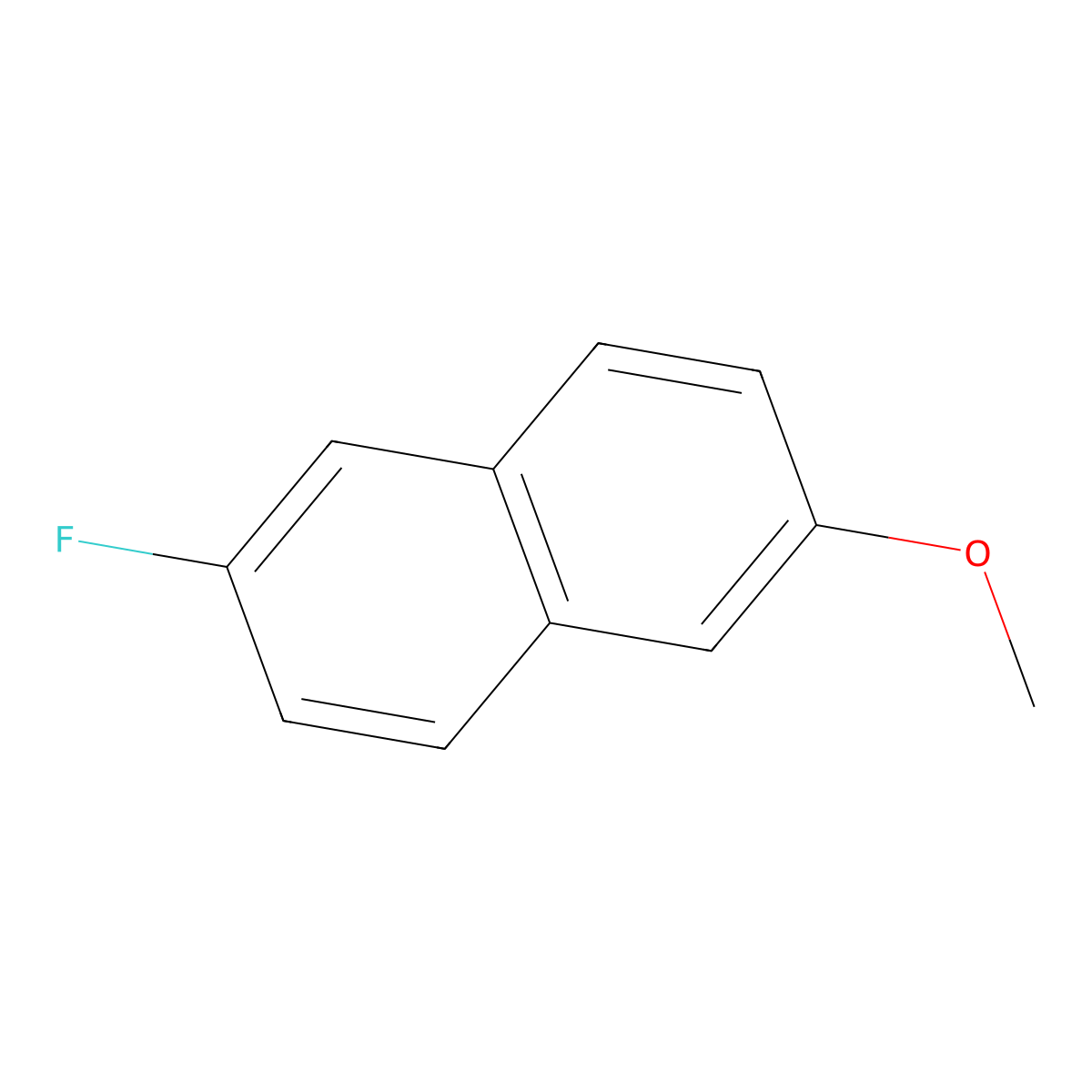 2-Fluoro-6-methoxynaphthalene molecular structure, CAS 13101-89-8