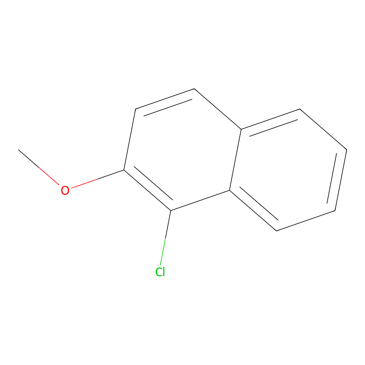 1-Chloro-2-methoxynaphthalene molecular structure, CAS 13101-92-3