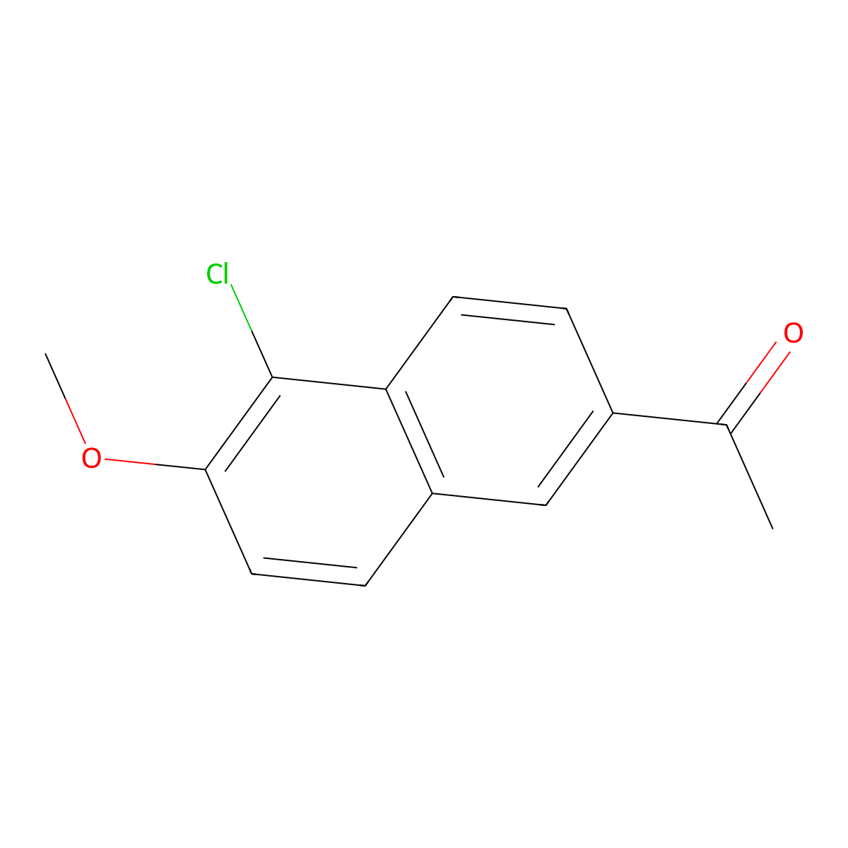 1-(5-Chloro-6-methoxynaphthalen-2-yl)ethan-1-one molecular structure, CAS 13101-93-4