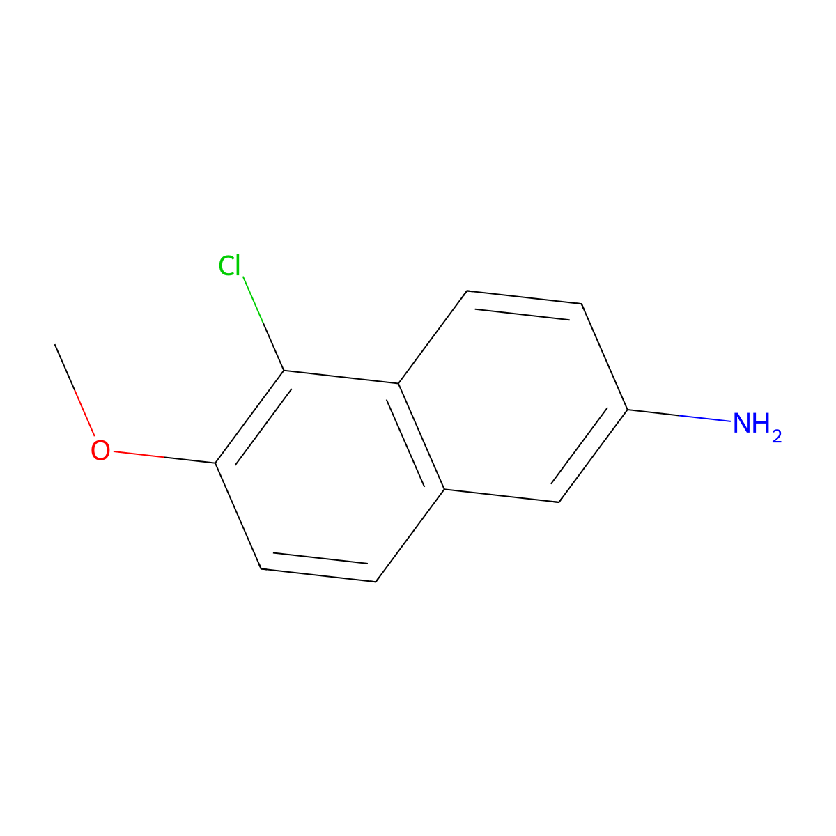 5-Chloro-6-methoxynaphthalen-2-amine molecular structure, CAS 13101-96-7