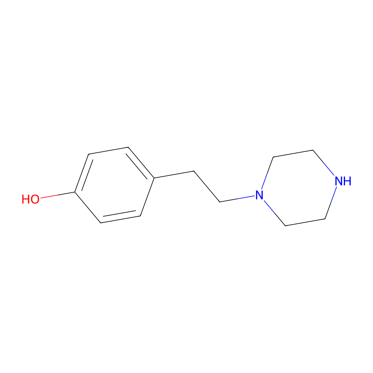 4-[2-(Piperazin-1-yl)ethyl]phenol molecular structure, CAS 1310100-34-5