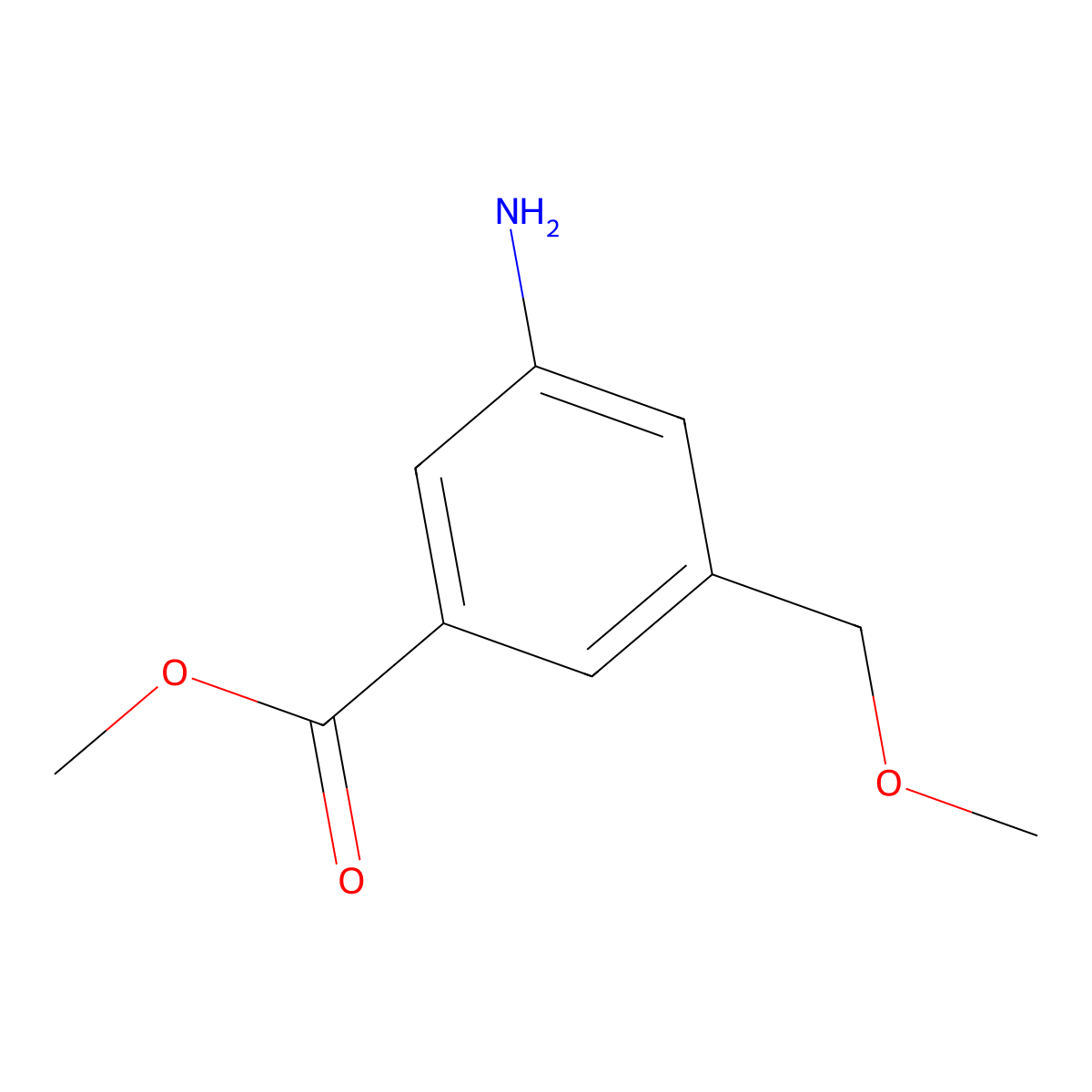 Methyl 3-amino-5-(methoxymethyl)benzoate molecular structure, CAS 1310105-53-3