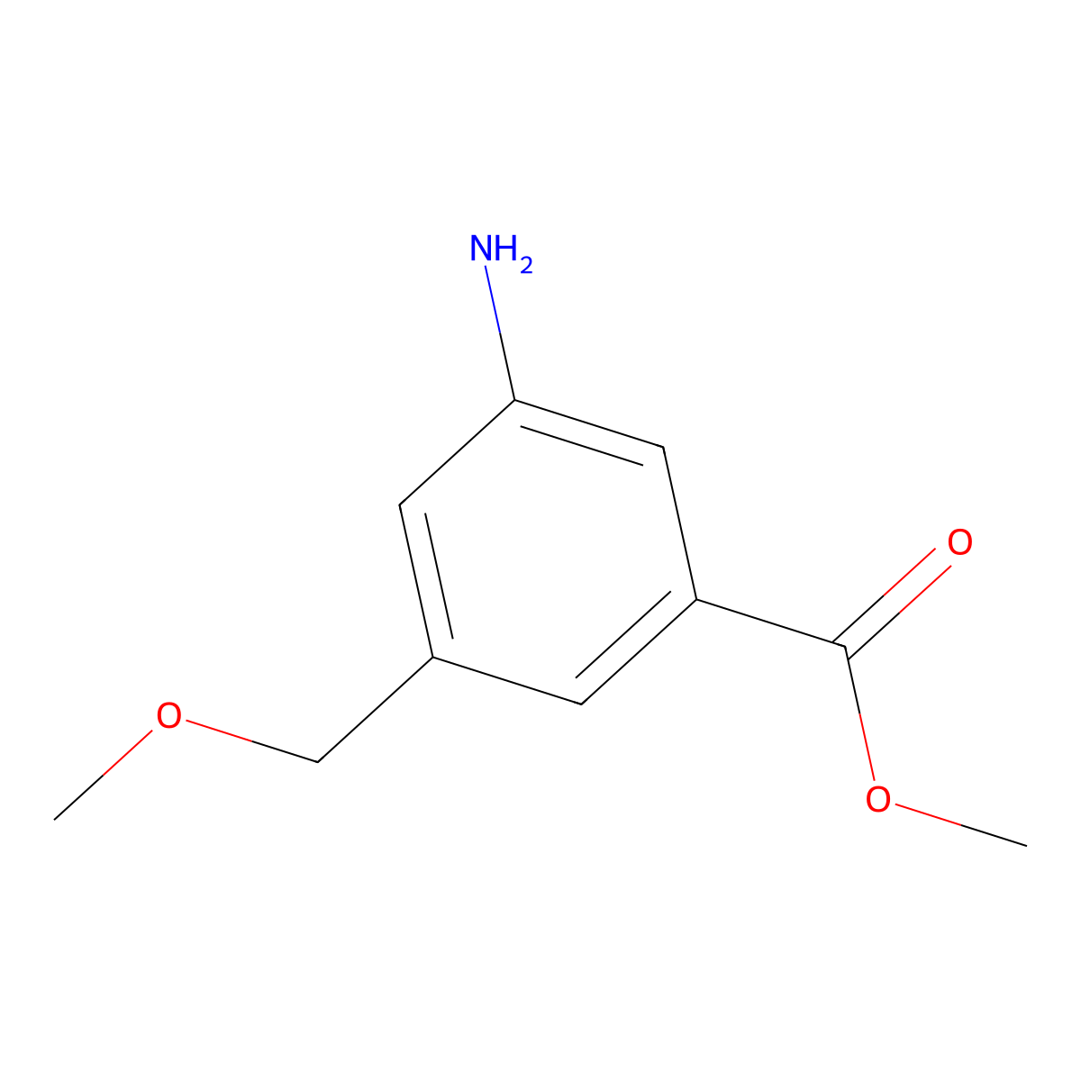 Methyl 3-amino-5-(methoxymethyl)benzoate molecular structure, CAS 1310105-53-3