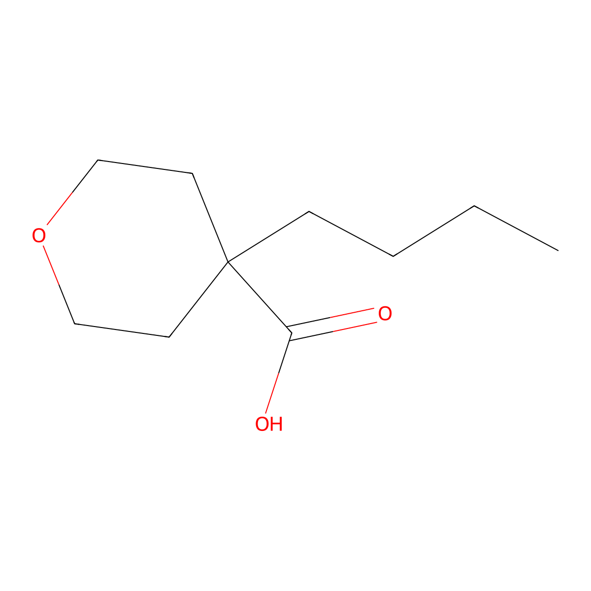 4-Butyloxane-4-carboxylic acid molecular structure, CAS 1310110-80-5