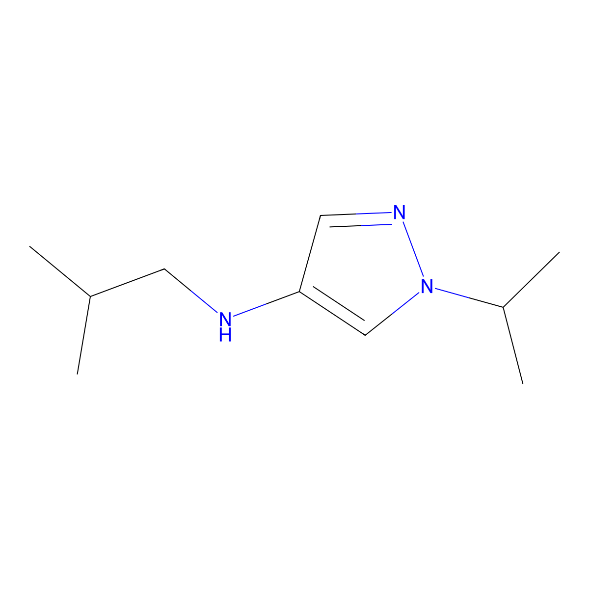 N-(2-methylpropyl)-1-(propan-2-yl)-1H-pyrazol-4-amine molecular structure, CAS 1310110-87-2
