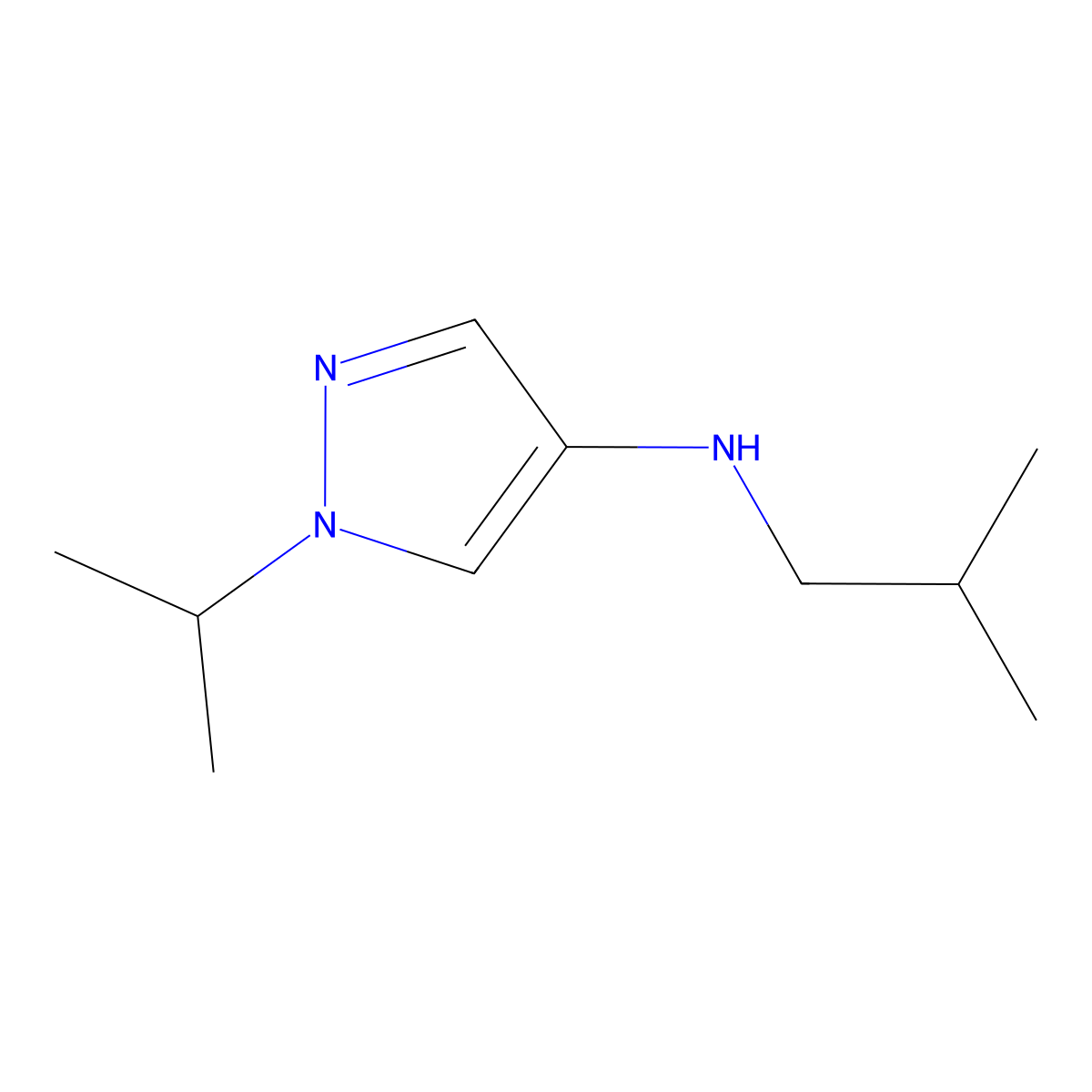 N-(2-methylpropyl)-1-(propan-2-yl)-1H-pyrazol-4-amine molecular structure, CAS 1310110-87-2