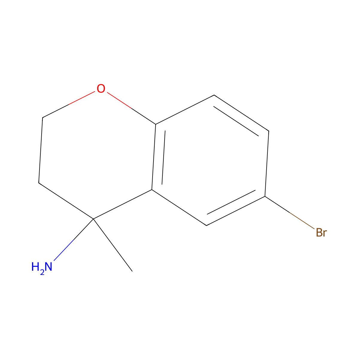 6-Bromo-4-methyl-3,4-dihydro-2H-1-benzopyran-4-amine molecular structure, CAS 1310123-69-3