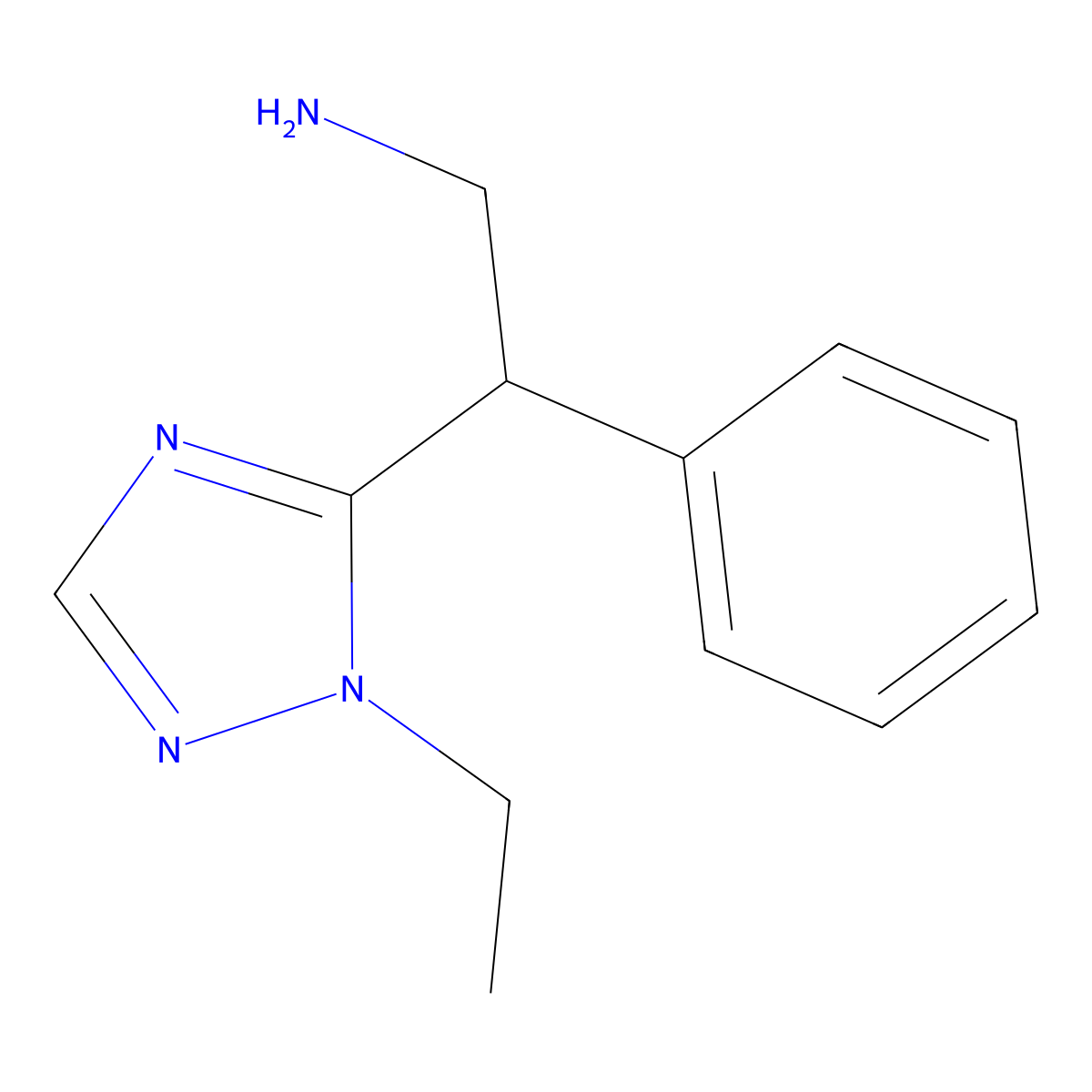 2-(1-Ethyl-1h-1,2,4-triazol-5-yl)-2-phenylethan-1-amine molecular structure, CAS 1310125-40-6