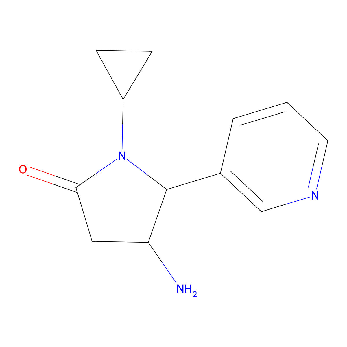 4-Amino-1-cyclopropyl-5-(pyridin-3-yl)pyrrolidin-2-one molecular structure, CAS 1310126-60-3