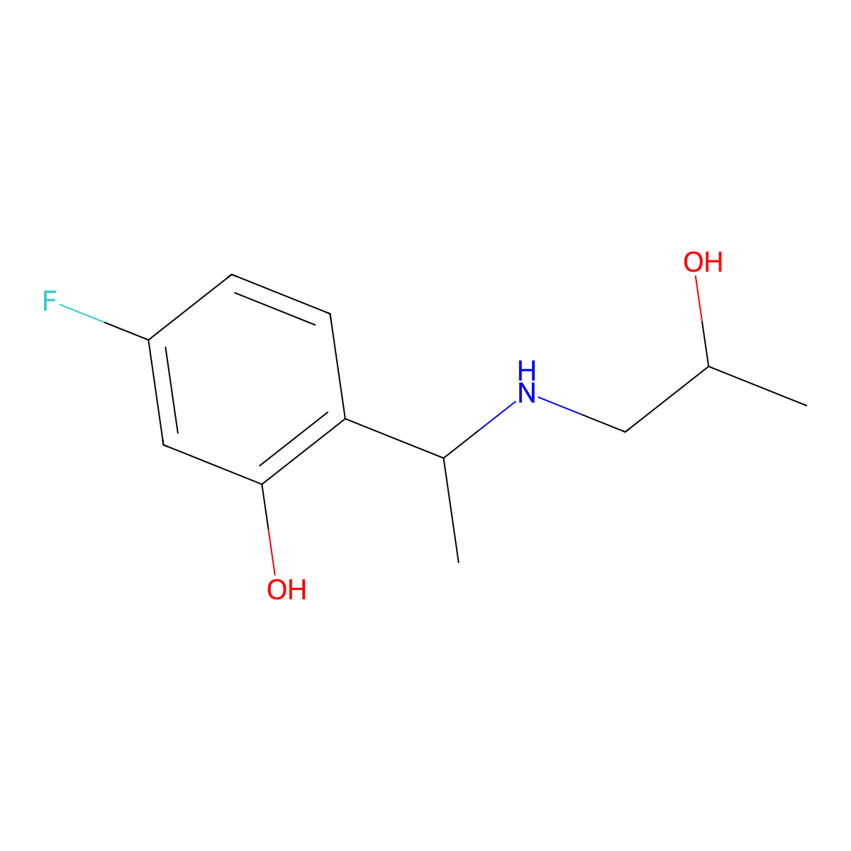 5-Fluoro-2-{1-[(2-hydroxypropyl)amino]ethyl}phenol molecular structure, CAS 1310129-48-6