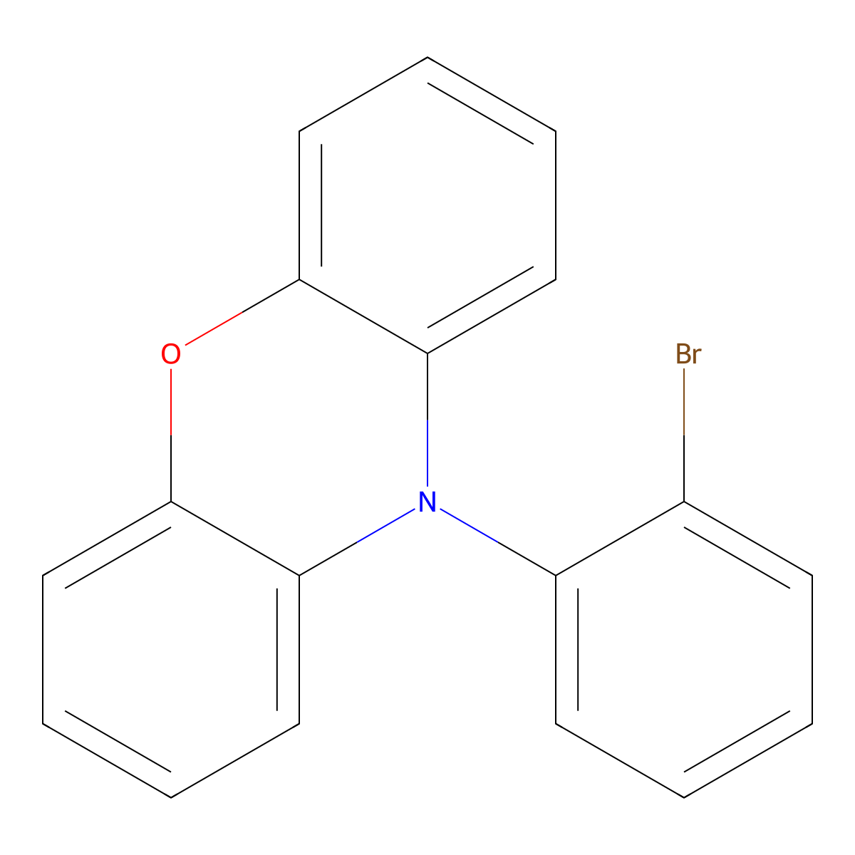 10-(2-Bromophenyl)-10H-phenoxazine molecular structure, CAS 131013-62-2