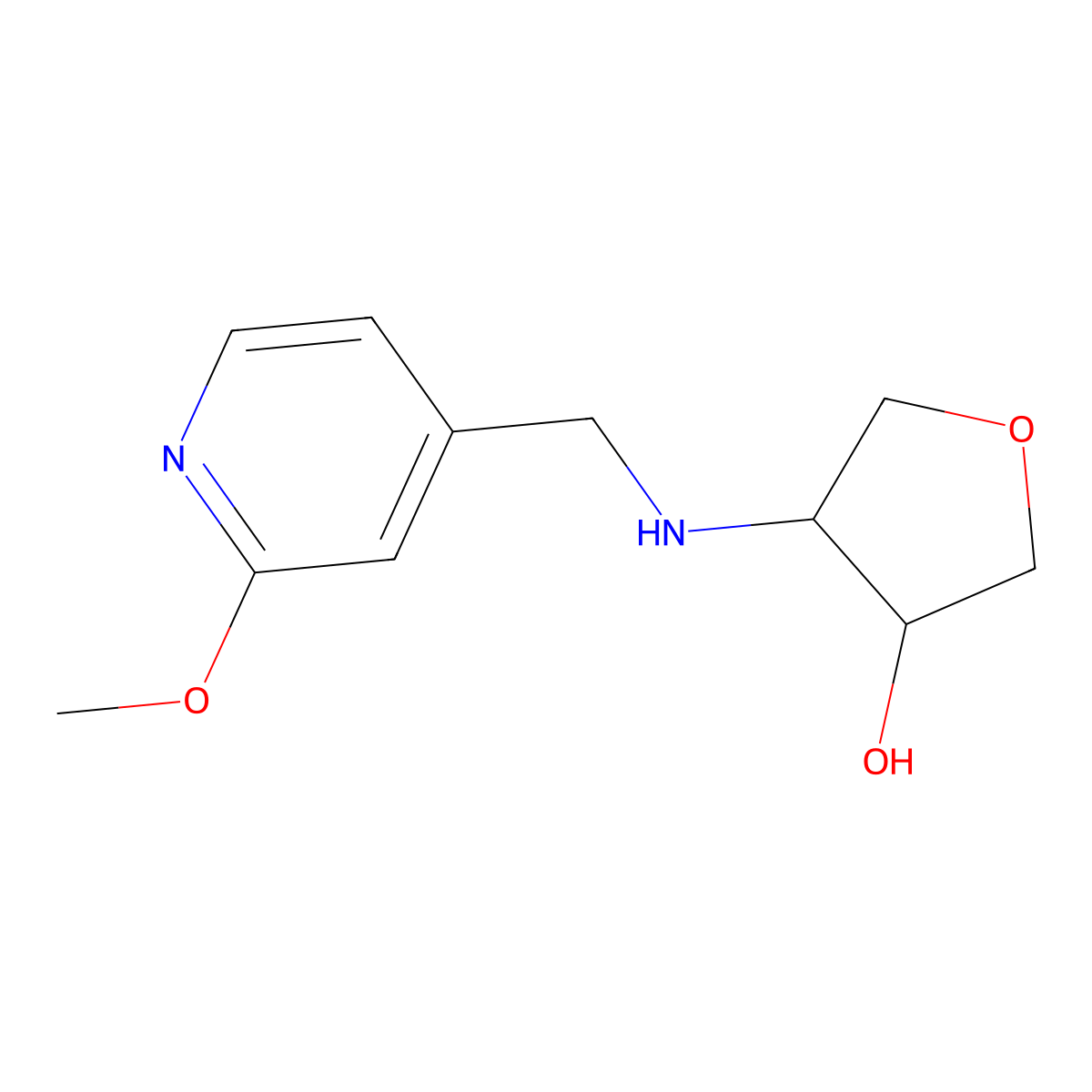 4-{[(2-Methoxypyridin-4-yl)methyl]amino}oxolan-3-ol molecular structure, CAS 1310133-48-2